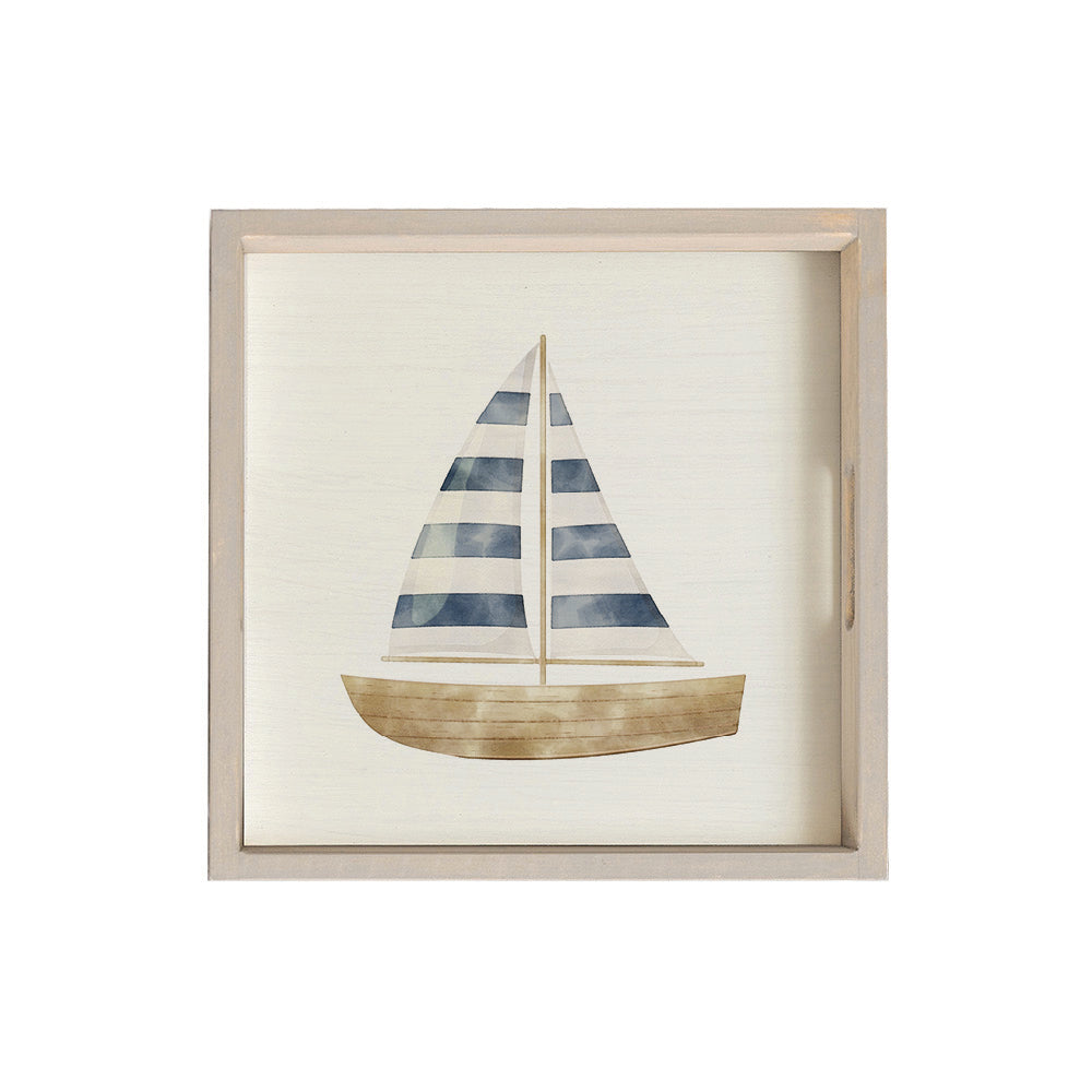 Watercolor Sailboat Serving Tray