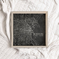 Charcoal Boston City Grid Coordinates