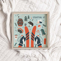 Chairlift Charm Personalized Serving Tray