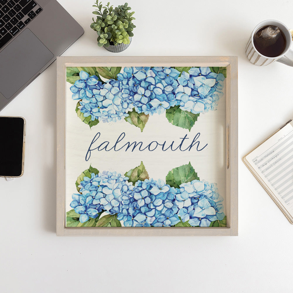 Hydrangea Bloom Personalized Serving Tray