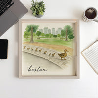Boston Watercolor Ducklings Serving Tray