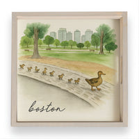 Boston Watercolor Ducklings Serving Tray