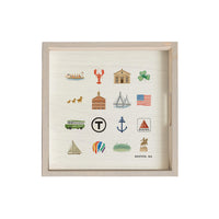 Boston Famous Wooden Serving Tray