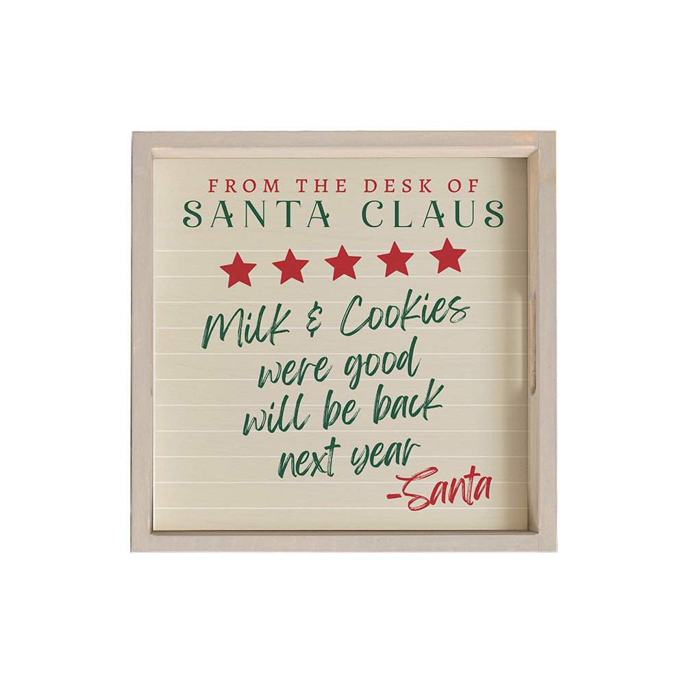 Santa Claus Milk & Cookies Serving Tray
