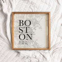 Black and White Boston City Grid