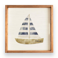 Watercolor Sailboat Personalized Serving Tray