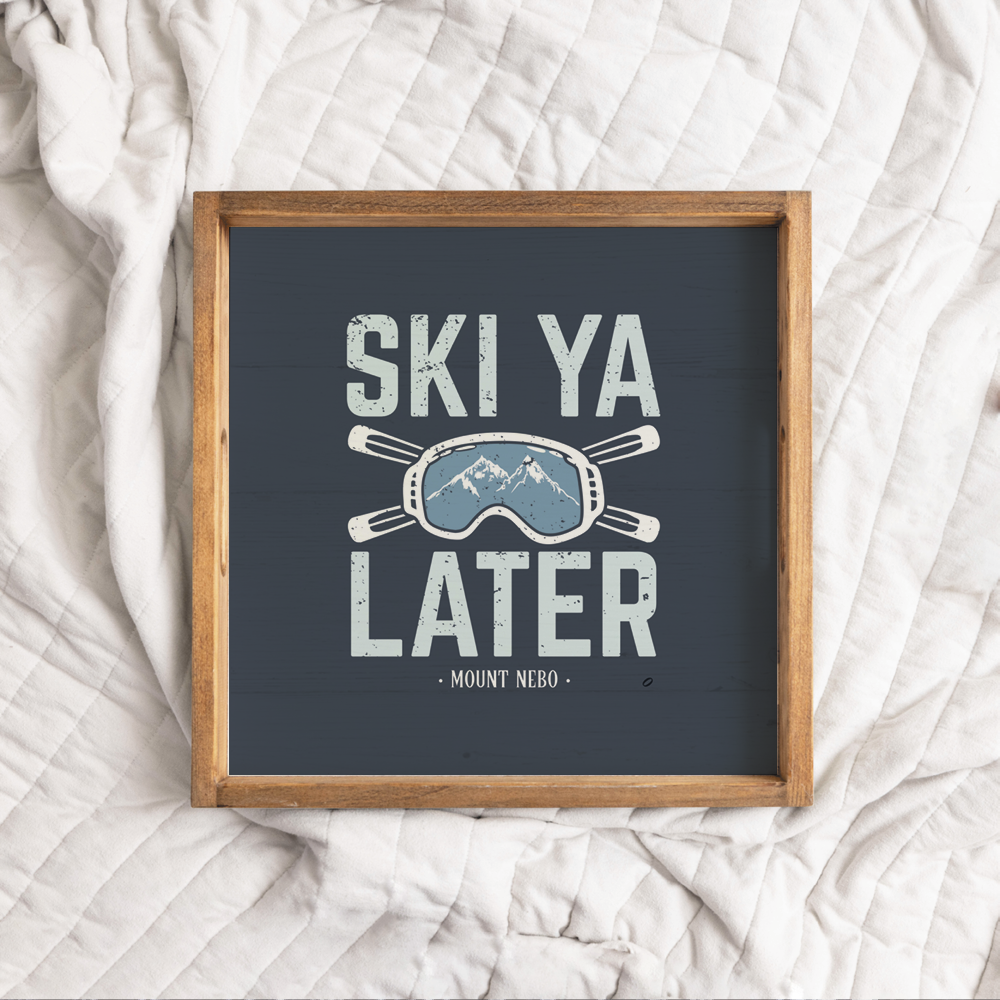 Personalized Ski Ya Later Wooden Serving Tray