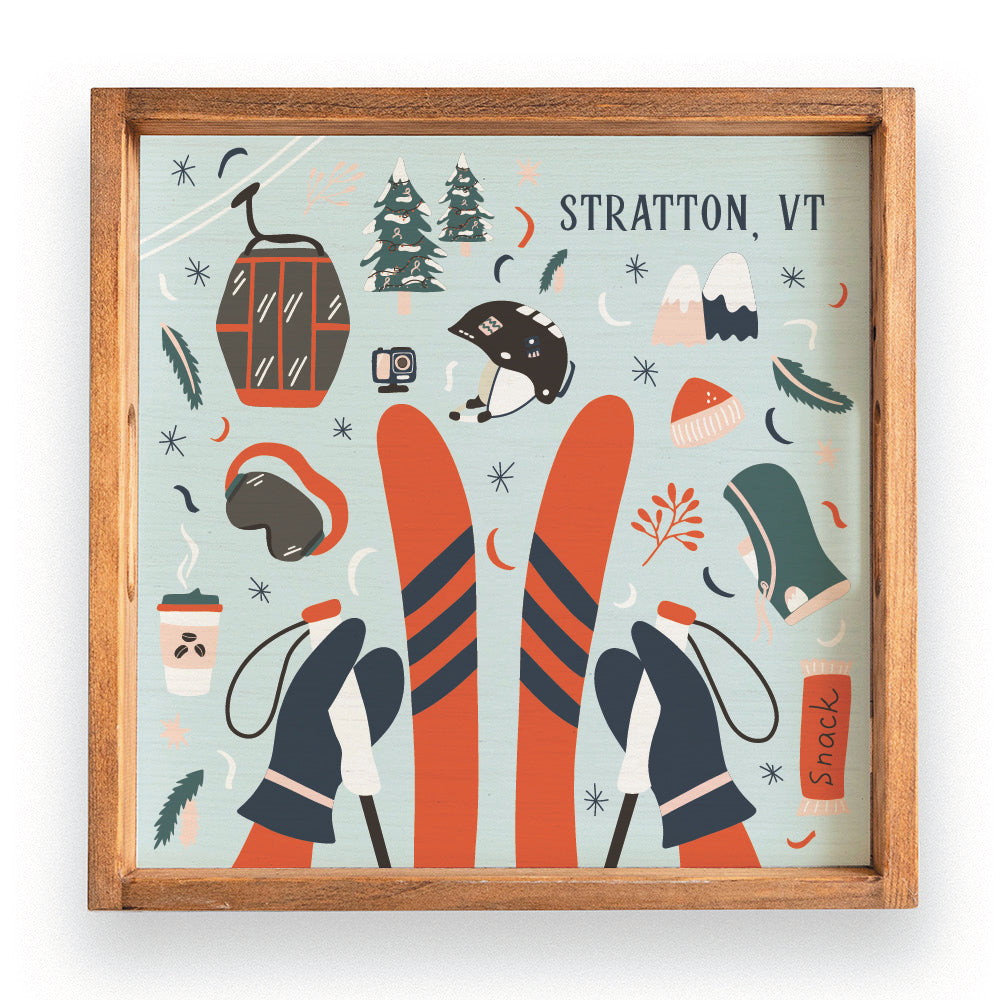 Chairlift Charm Personalized Serving Tray