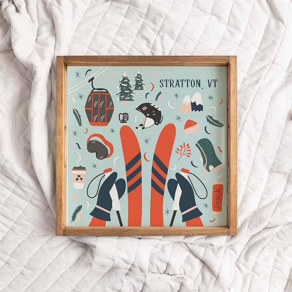 Chairlift Charm Personalized Serving Tray