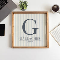 Initial Striped Personalized Serving Tray