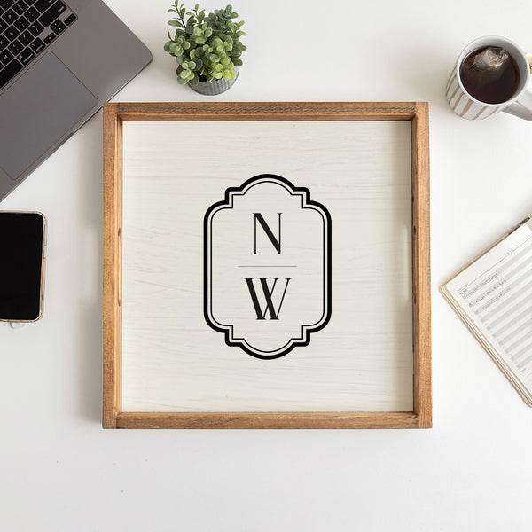 Initials Vertical Personalized Serving Tray