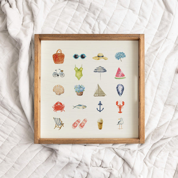 Beach Icons Serving Tray