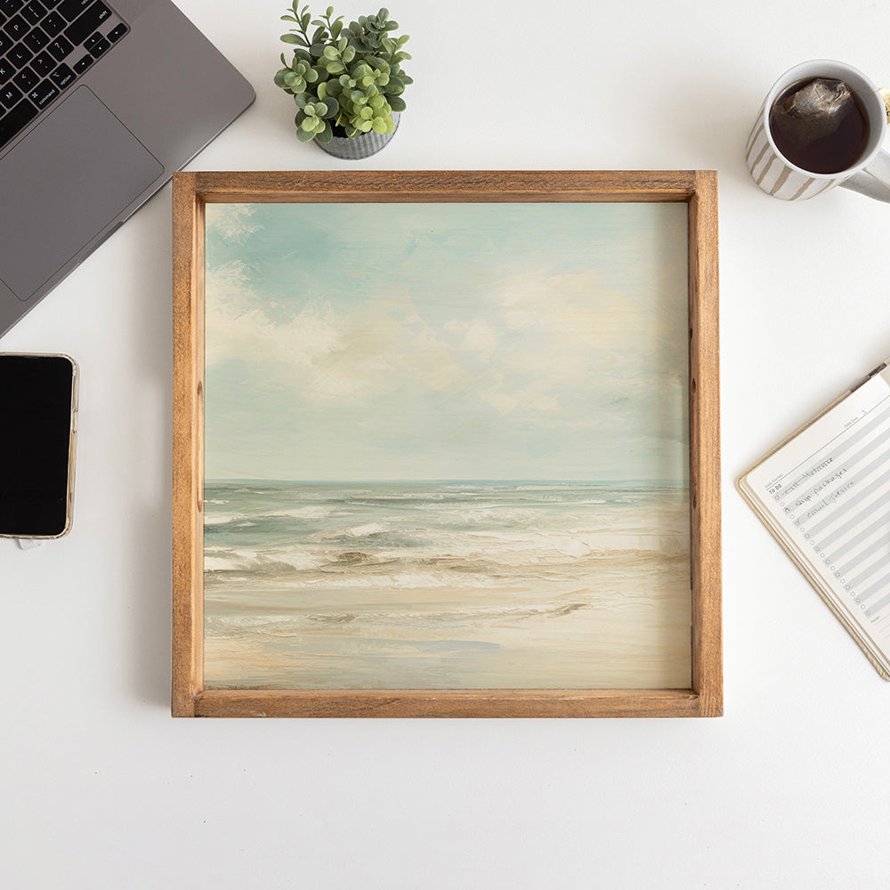 Sea Beach Landscape Wooden Serving Tray