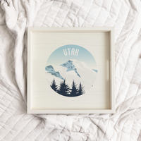 Personalized Scenic Mountain Top Wooden Serving Tray