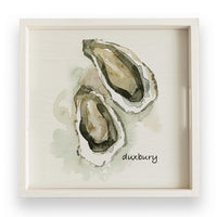 Oysters Watercolor Personalized Wooden Serving Tray