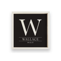 Initial Black Personalized Serving Tray