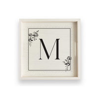 Classic Floral Initial Personalized Serving Tray