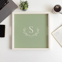 Monogram Laurel Personalized Serving Tray