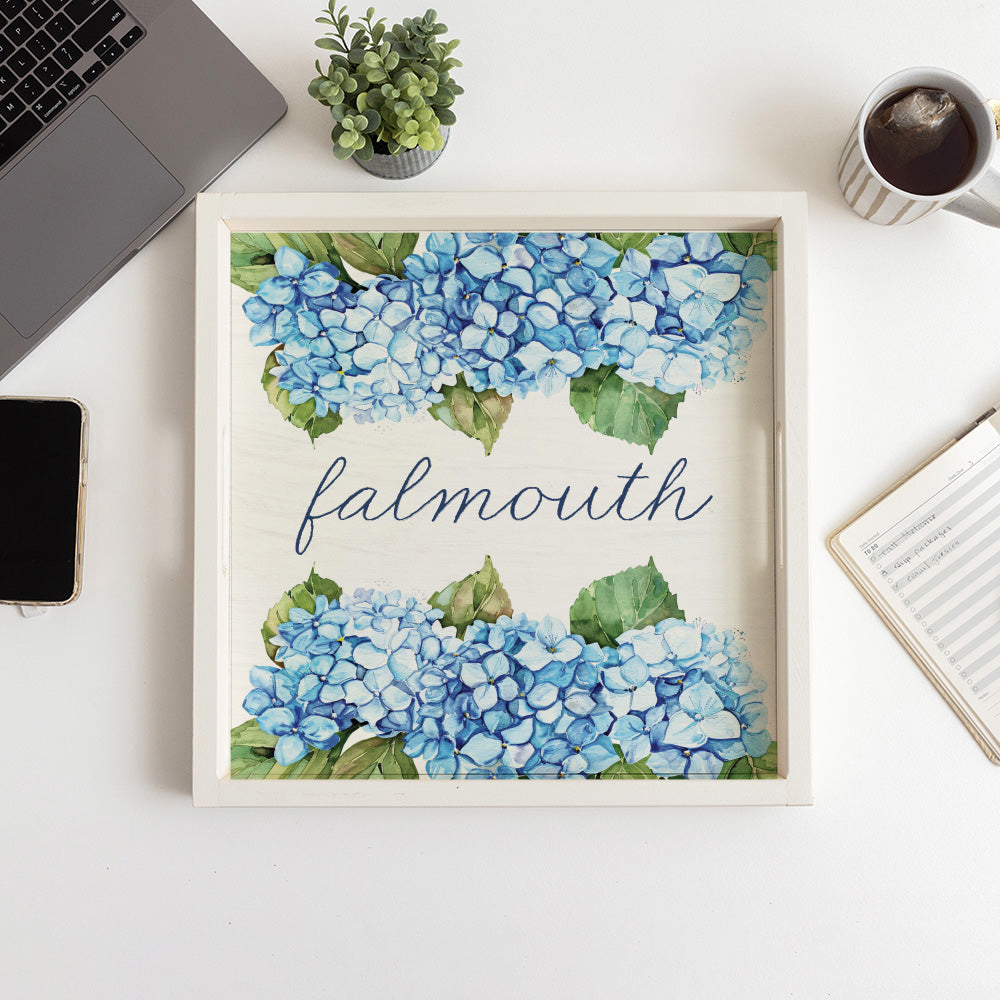 Hydrangea Bloom Personalized Serving Tray