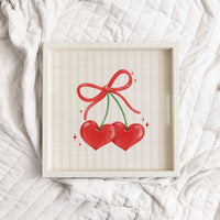 Bow Cherry Hearts Serving Tray
