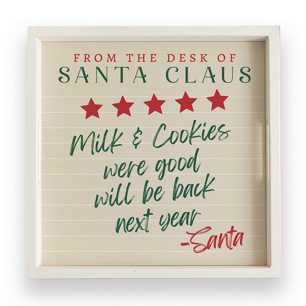 Santa Claus Milk & Cookies Serving Tray