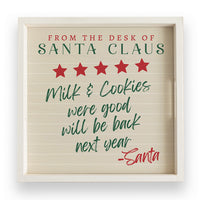Santa Claus Milk & Cookies Serving Tray