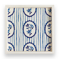 Indigo Bloom Serving Tray