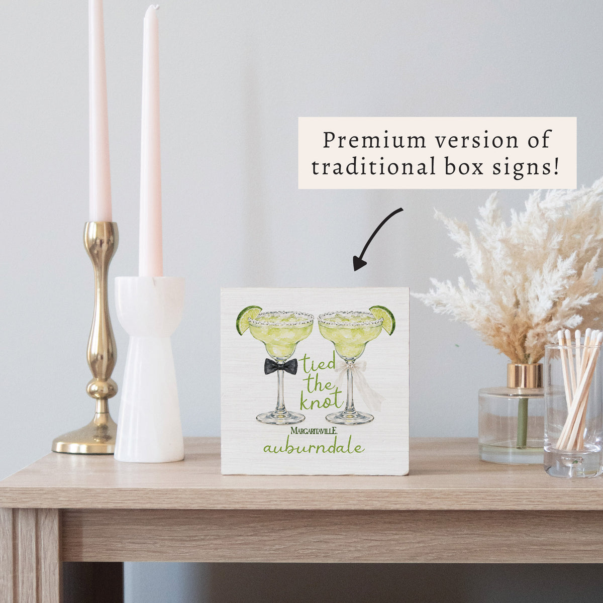 *Tied The Knot Personalized Block Sign