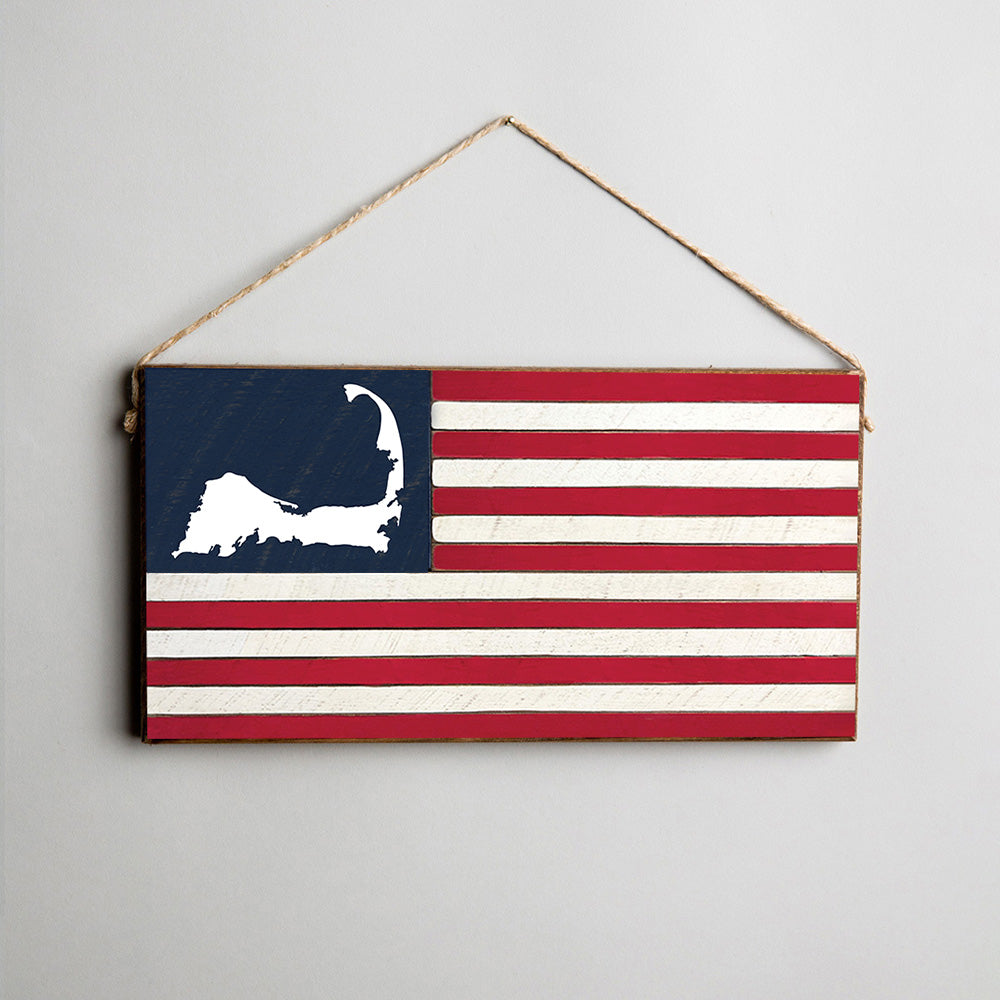 Cape Cod Flag Twine Hanging Sign