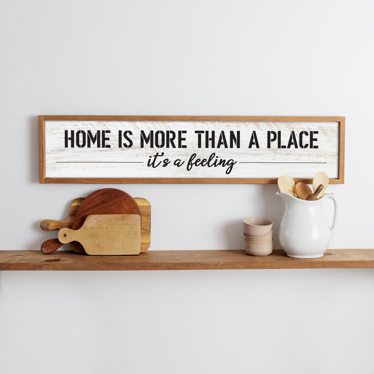 Home Its a Feeling Framed Barn Wood Sign