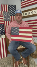 Load and play video in Gallery viewer, Personalized State Image Wooden American Flag
