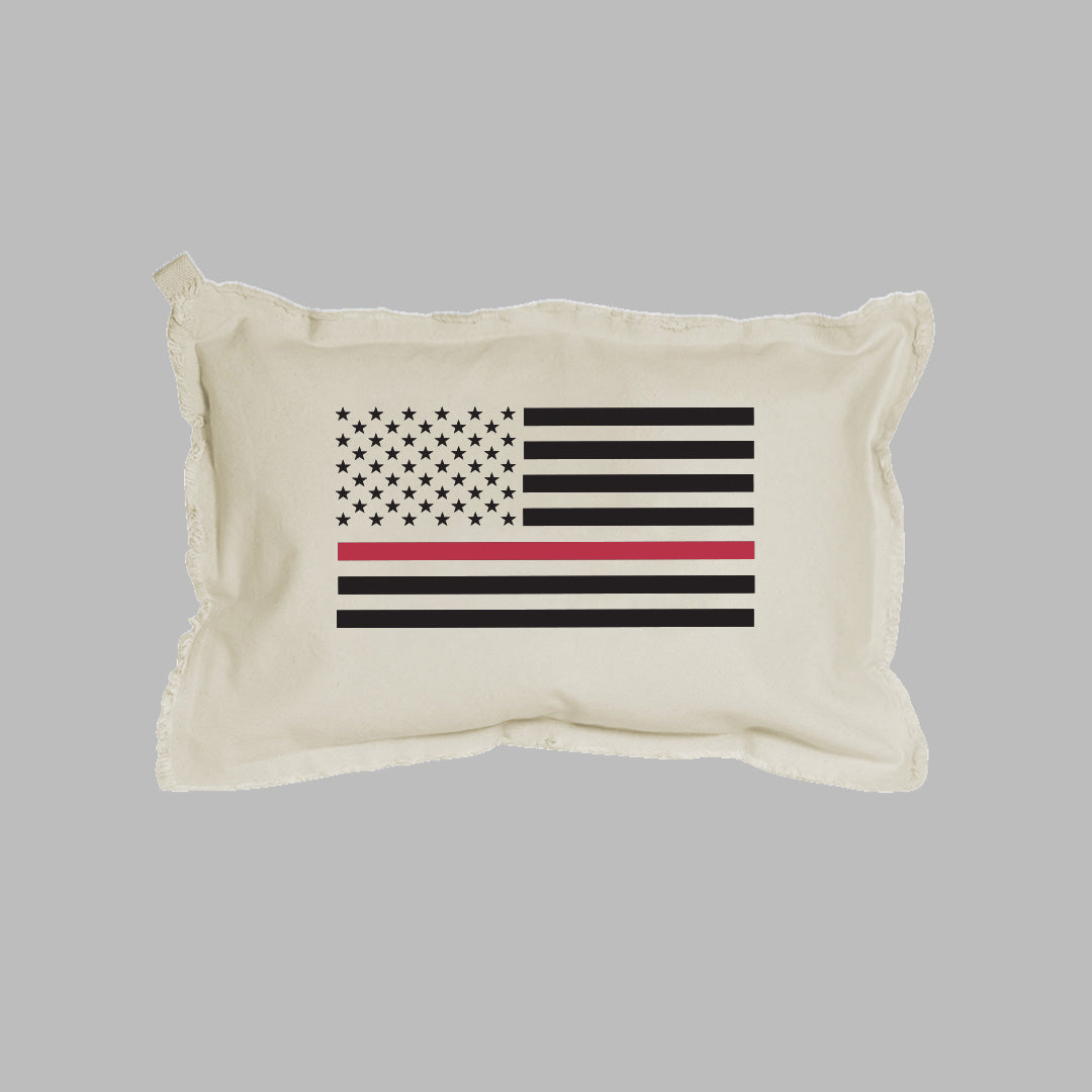 Thin Red Line Flag Lumbar Pillow