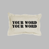 Your Word Two Lines Stencil Lumbar Pillow