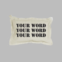 Your Word Three Lines Stencil Lumbar Pillow