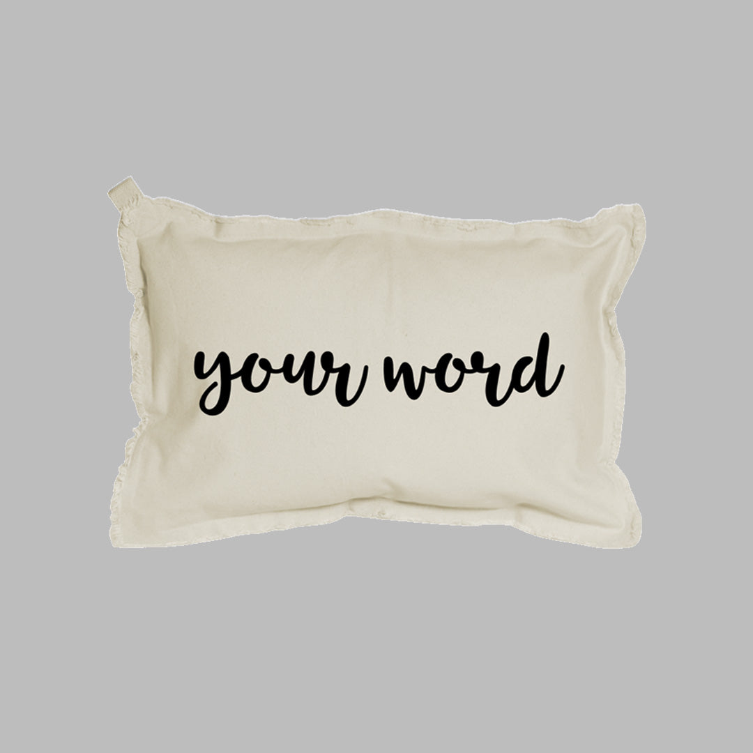 Your Word Script Lumbar Pillow