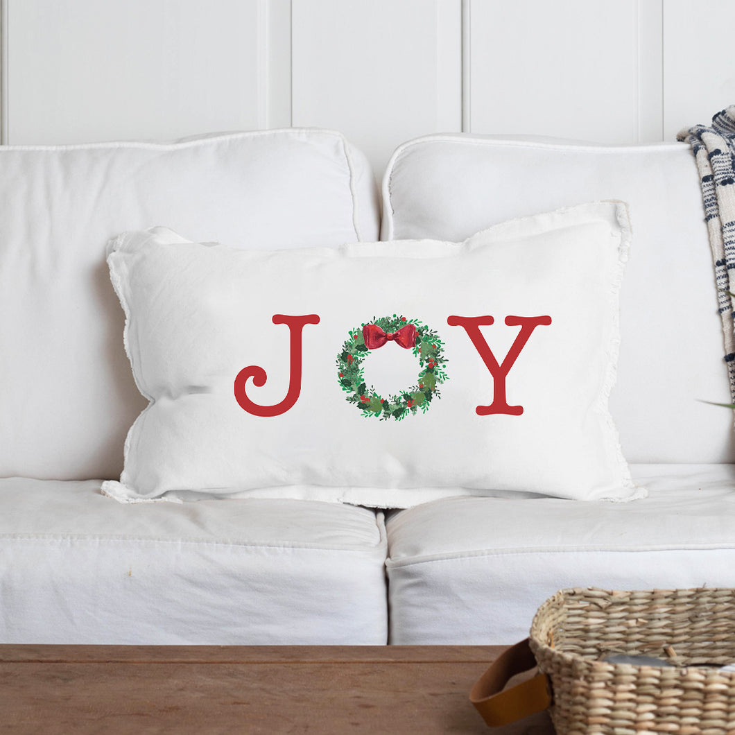 Joy Wreath Lumbar Pillow