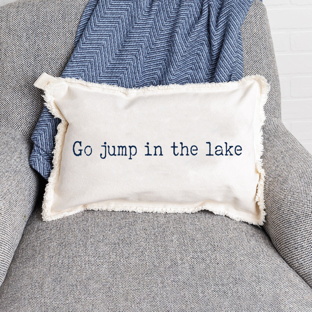 Go Jump in The Lake Lumbar Pillow