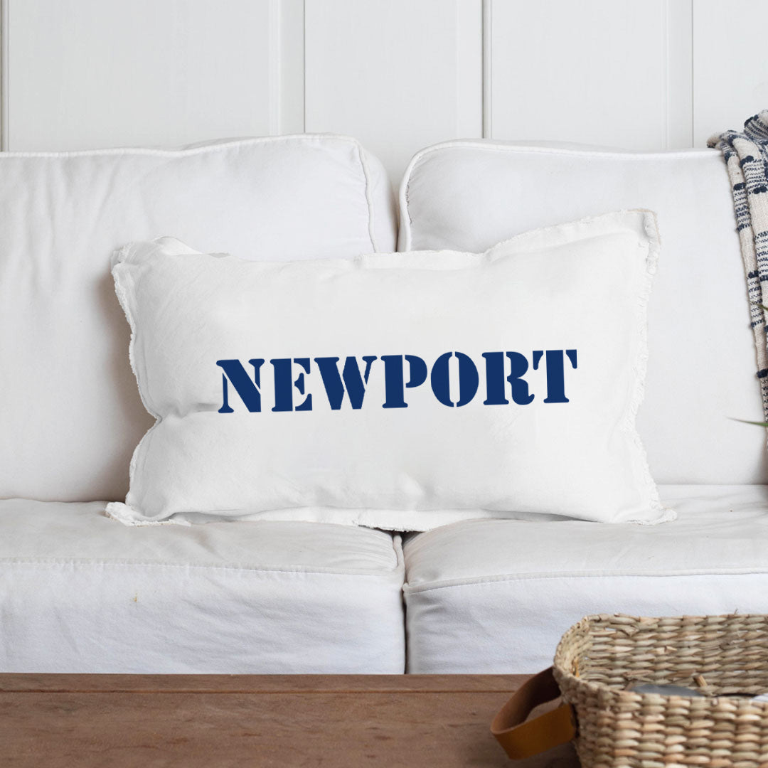 Your Word Stencil Lumbar Pillow