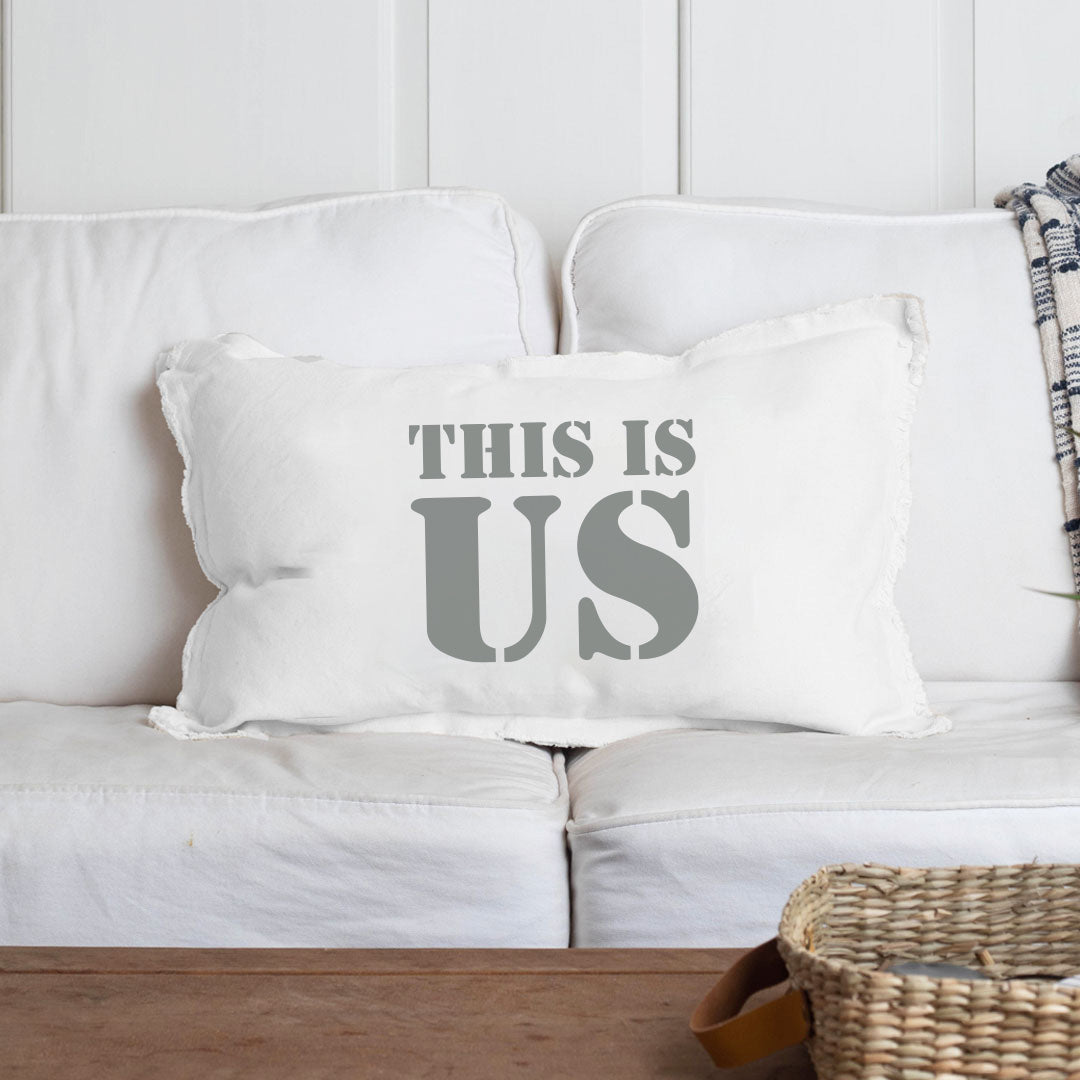 Your Word Two Lines Stencil Lumbar Pillow