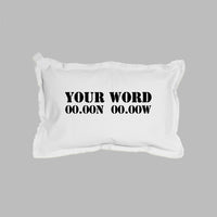 Your Word + Coordinates Stencil Lumbar Pillow