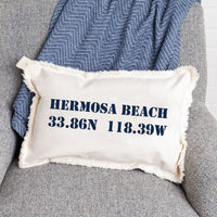 Your Word + Coordinates Stencil Lumbar Pillow