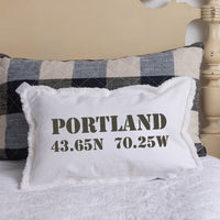 Your Word + Coordinates Stencil Lumbar Pillow