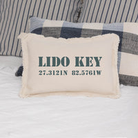 Your Word + Coordinates Stencil Lumbar Pillow