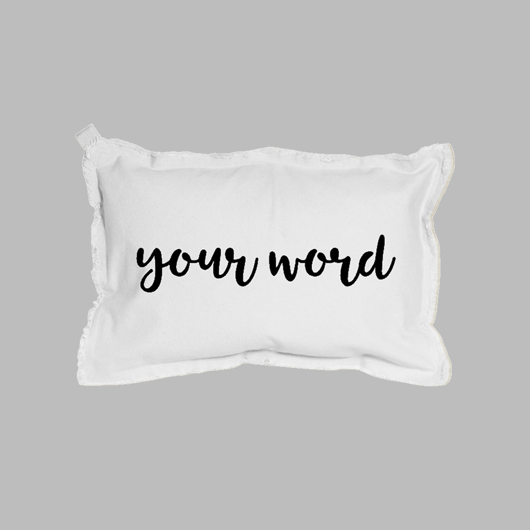 Your Word Script Lumbar Pillow