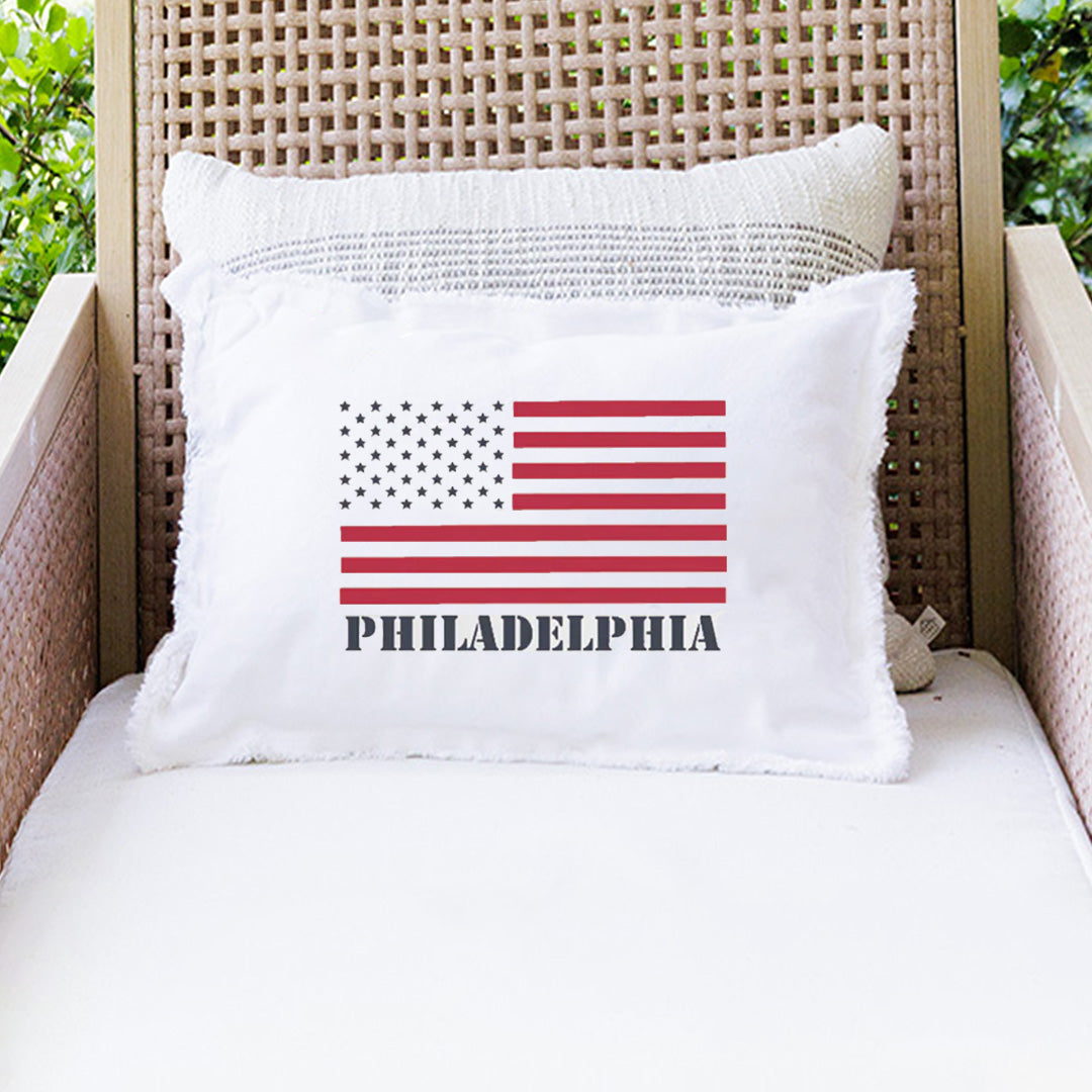 Personalized 50 Stars Flag Lumbar Pillow