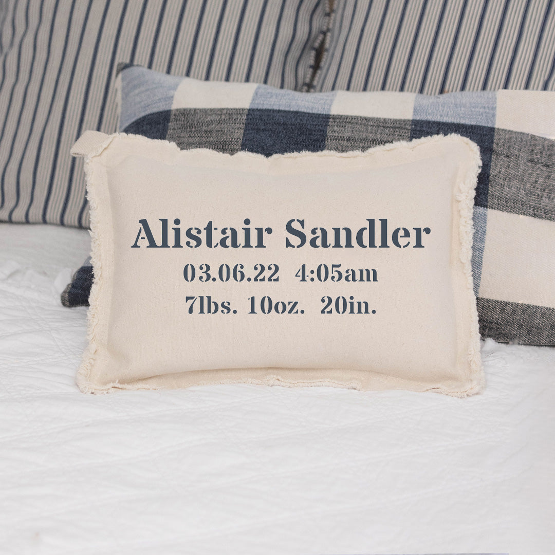 Birth Announcement Lumbar Pillow