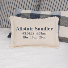Load image into Gallery viewer, Birth Announcement Lumbar Pillow
