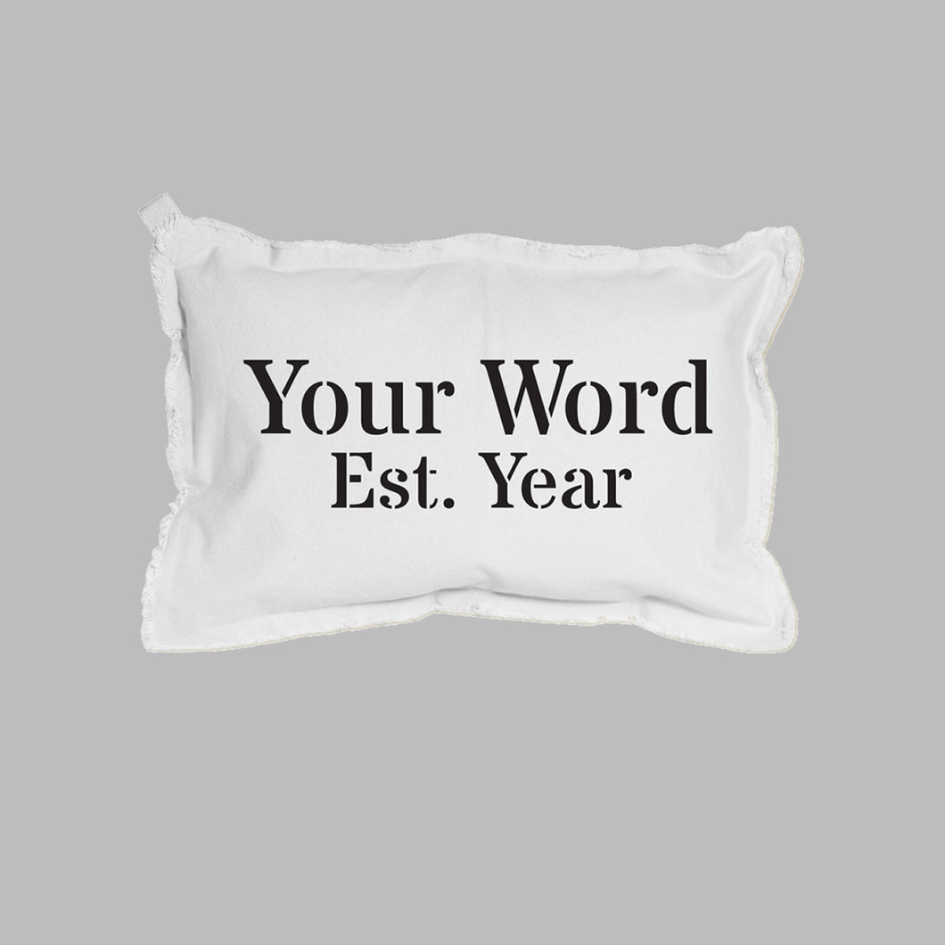 Personalized Word + Year Lumbar Pillow