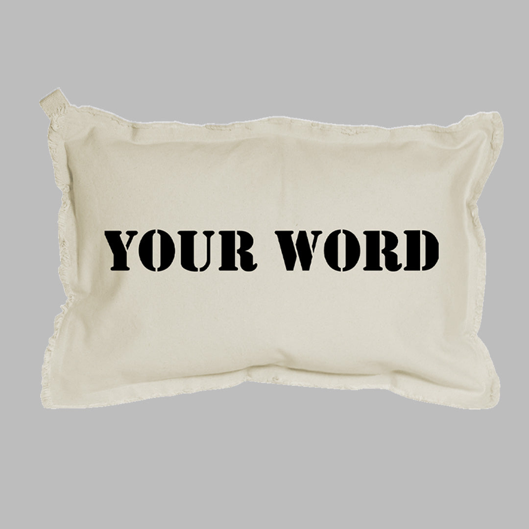 Your Word Stencil Lumbar Pillow