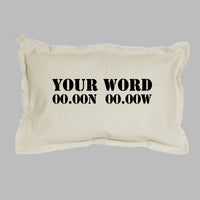 Your Word + Coordinates Stencil Lumbar Pillow